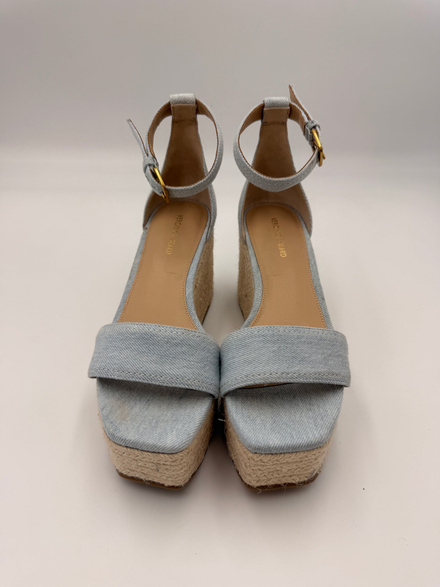 Veronica Beard Gianna Raffia Wedge Sandal | SZ 7