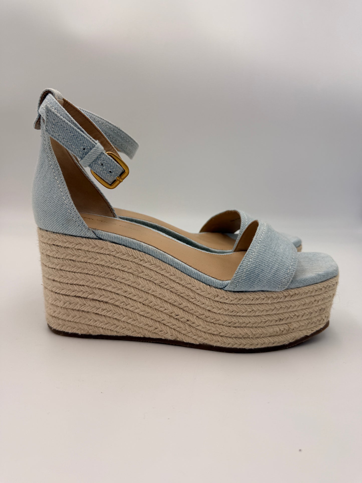 Veronica Beard Gianna Raffia Wedge Sandal | SZ 7