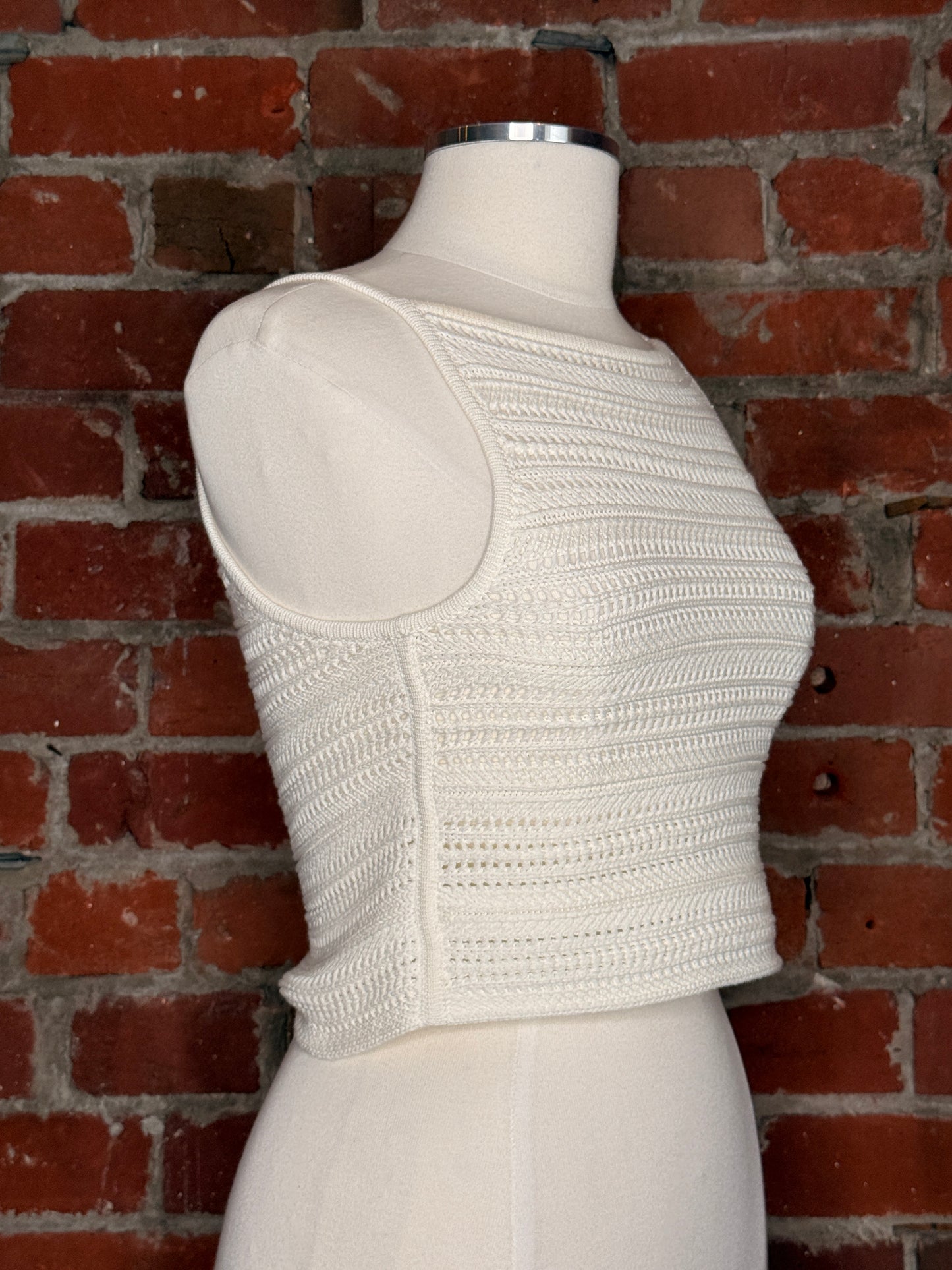 NWT Club Monaco Open Stitch Sleeveless Top | SZ XS
