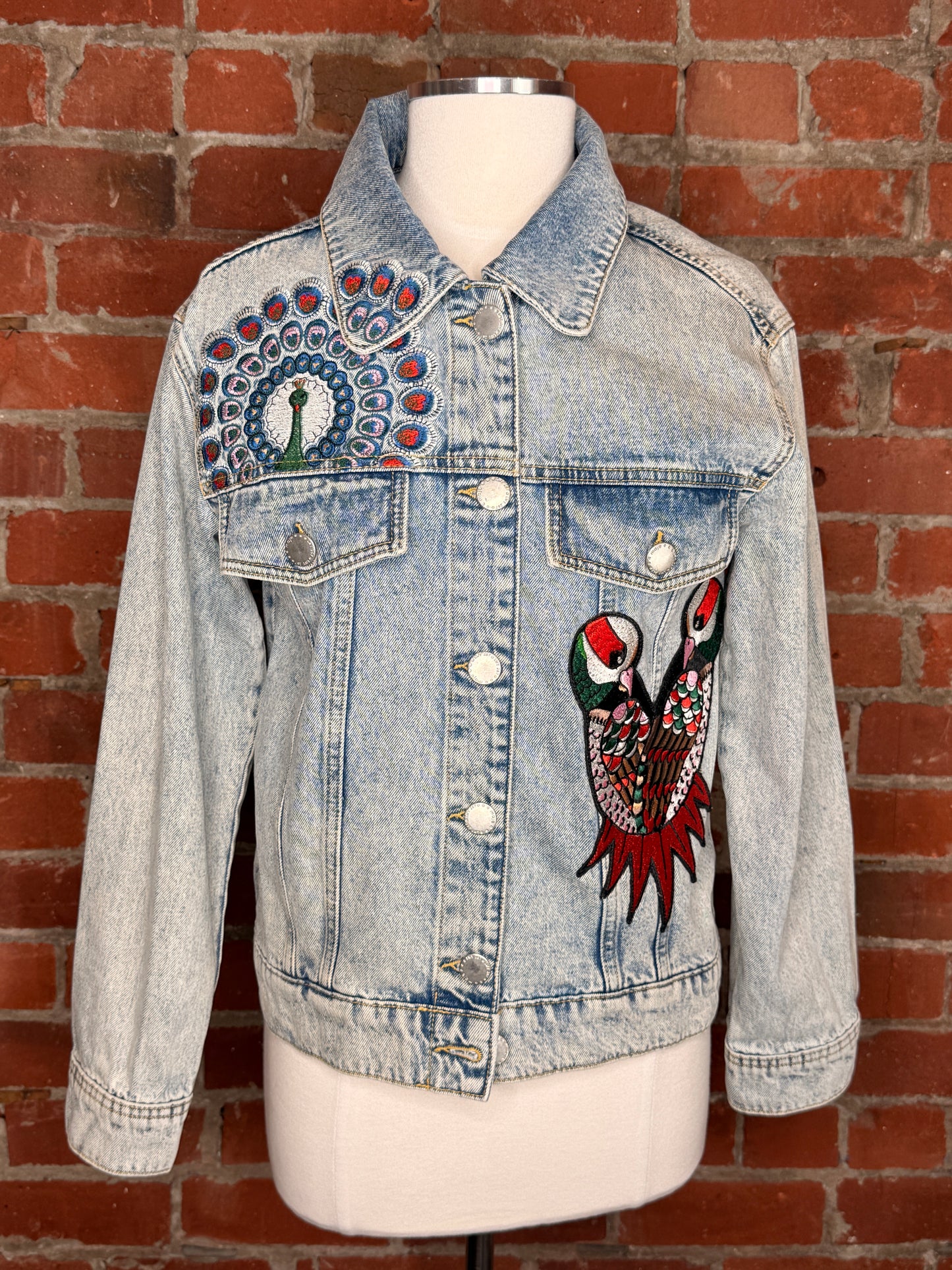 Maje Baltimore Embroidered Denim Jacket | SZ 36
