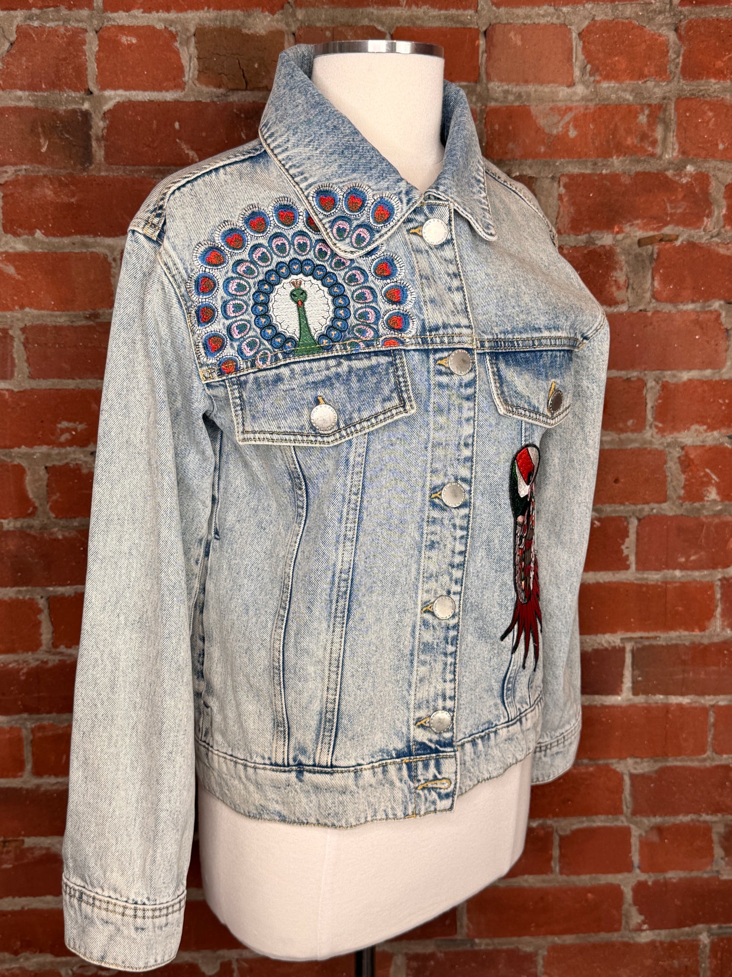 Maje Baltimore Embroidered Denim Jacket | SZ 36