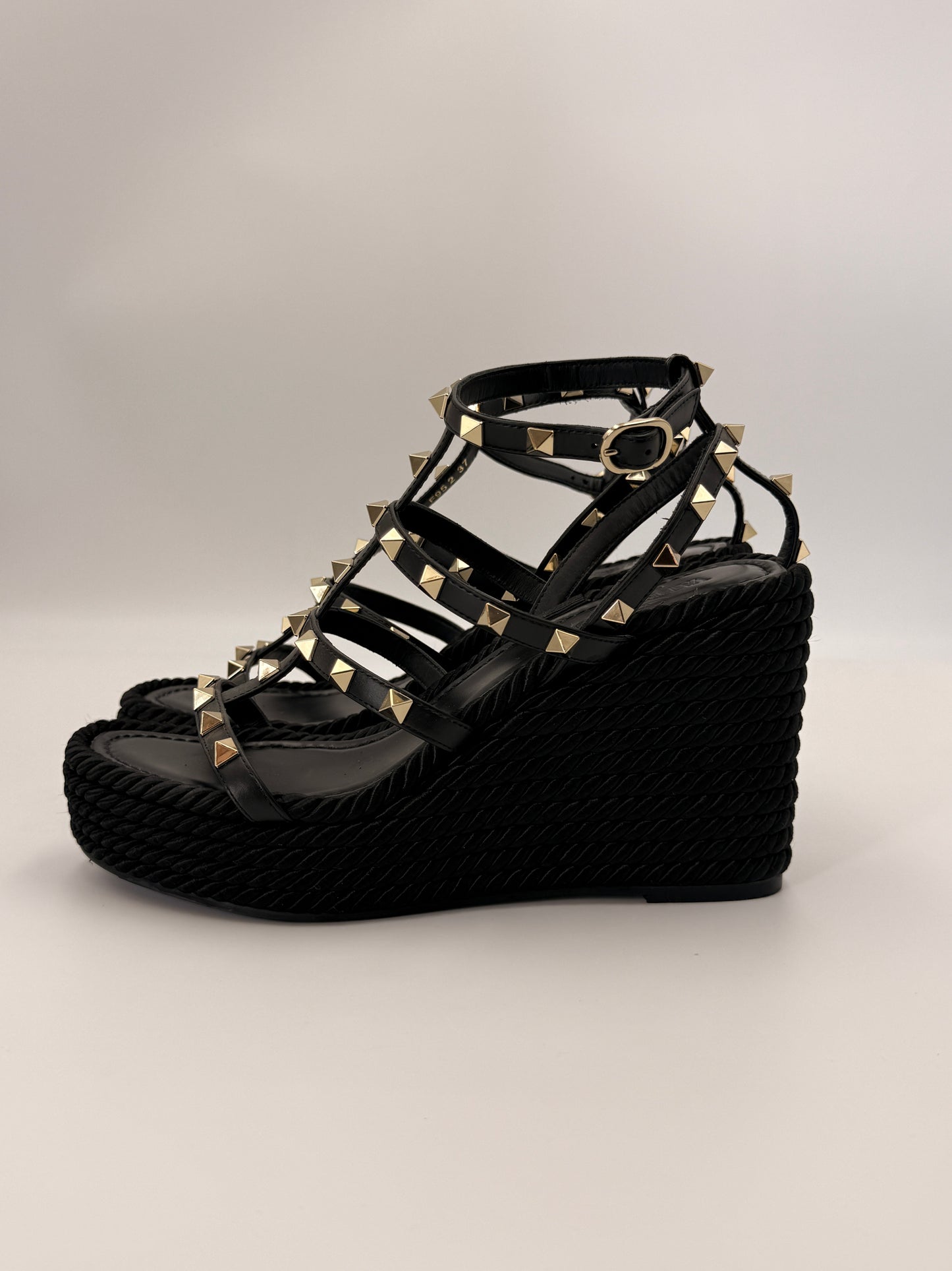 Valentino Rockstud Ankle Strap Wedge Sandal | SZ 37