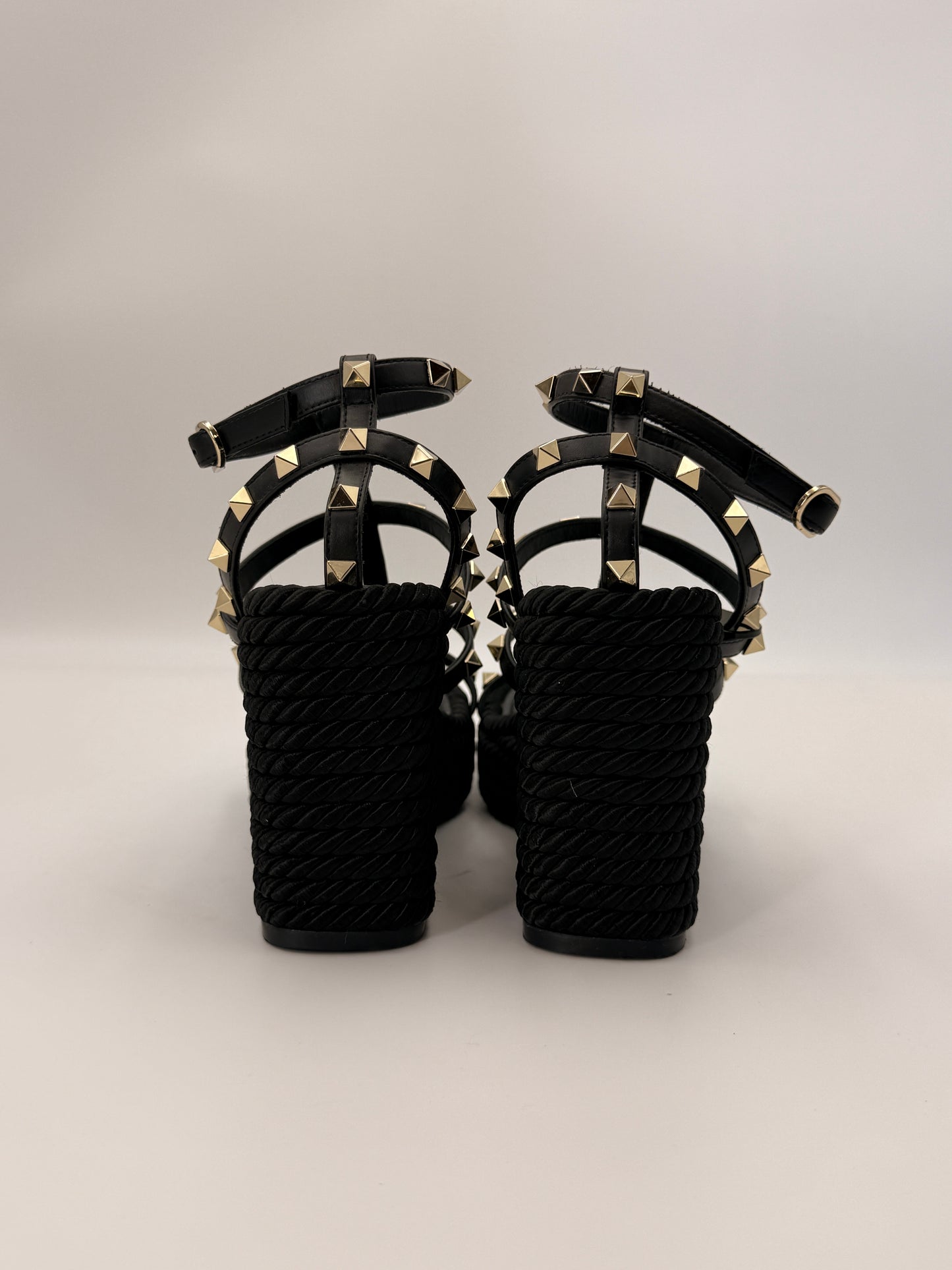 Valentino Rockstud Ankle Strap Wedge Sandal | SZ 37