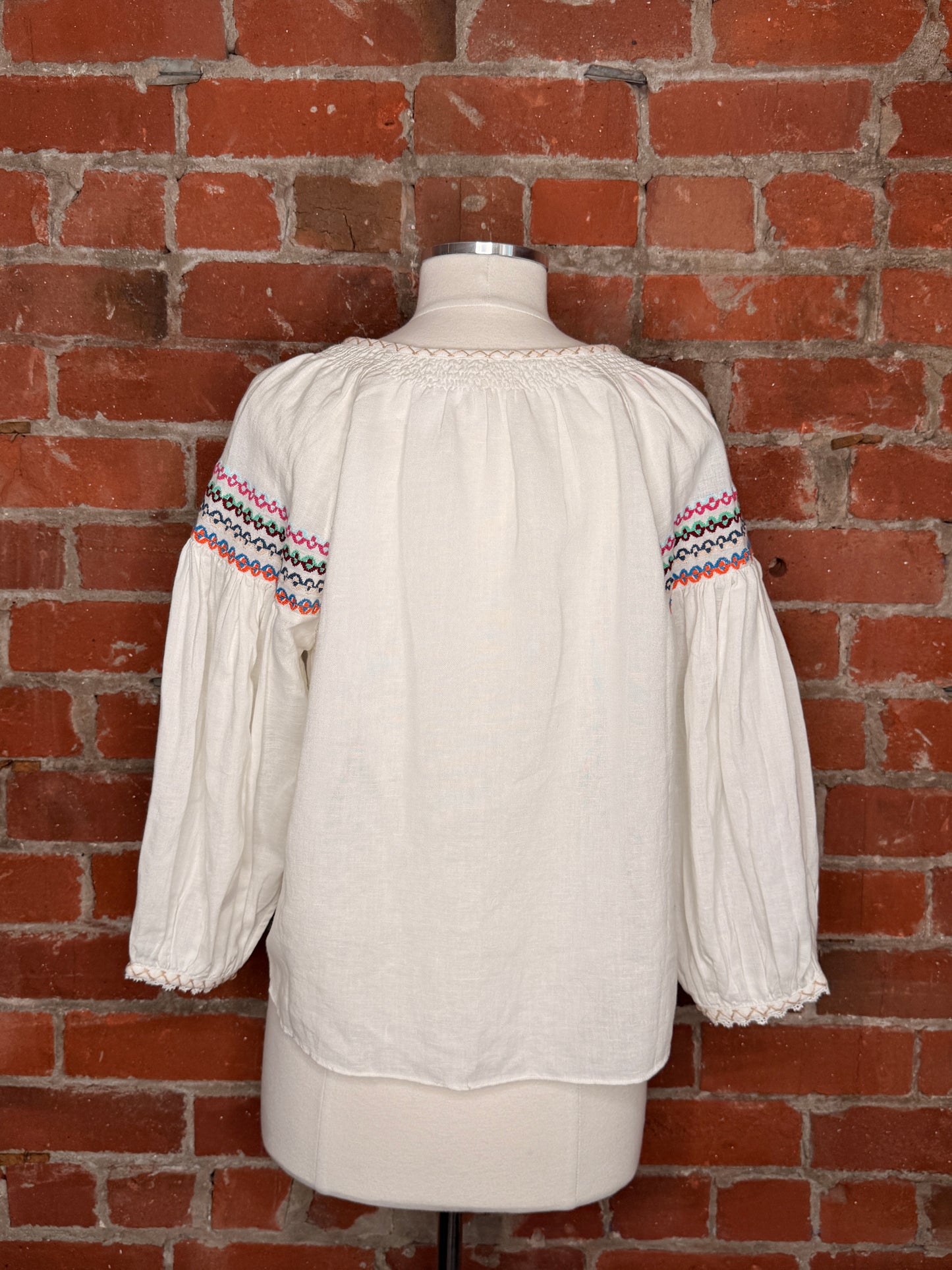Boteh White Linen Long Sleeve | SZ 1