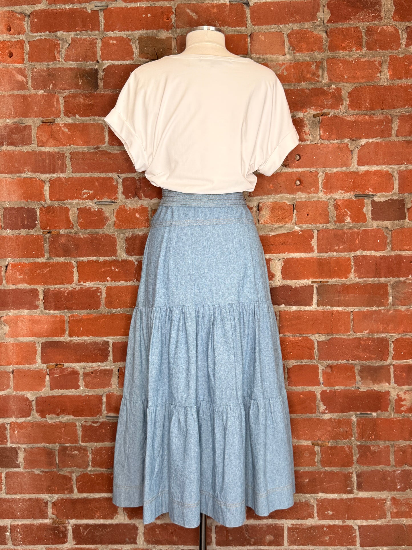 Veronica Beard Chambray Emmit T-Shirt Midi Dress | SZ M