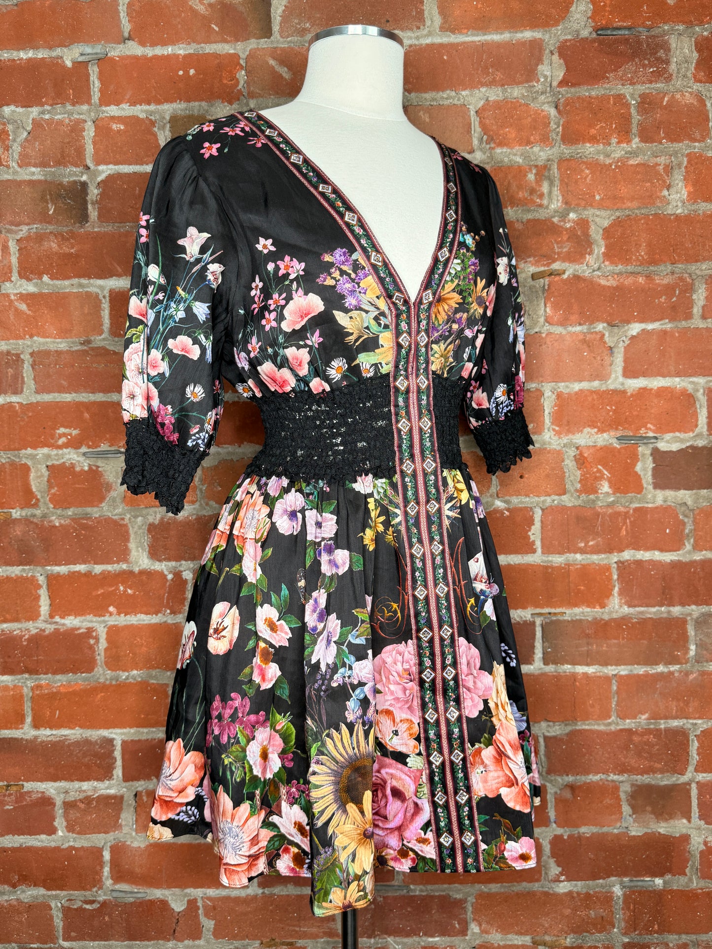 Camilla Shirred Waistband Mini Dress | SZ S