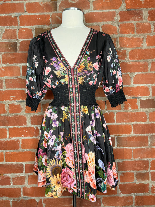 Camilla Shirred Waistband Mini Dress | SZ S