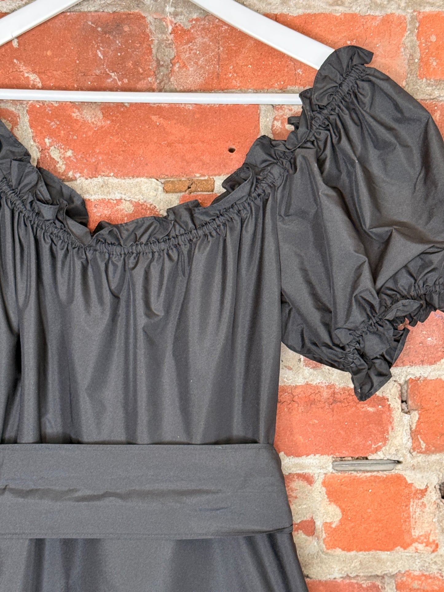 LoveShackFancy Estine Off-The-Shoulder Taffeta Mini Dress | SZ 4