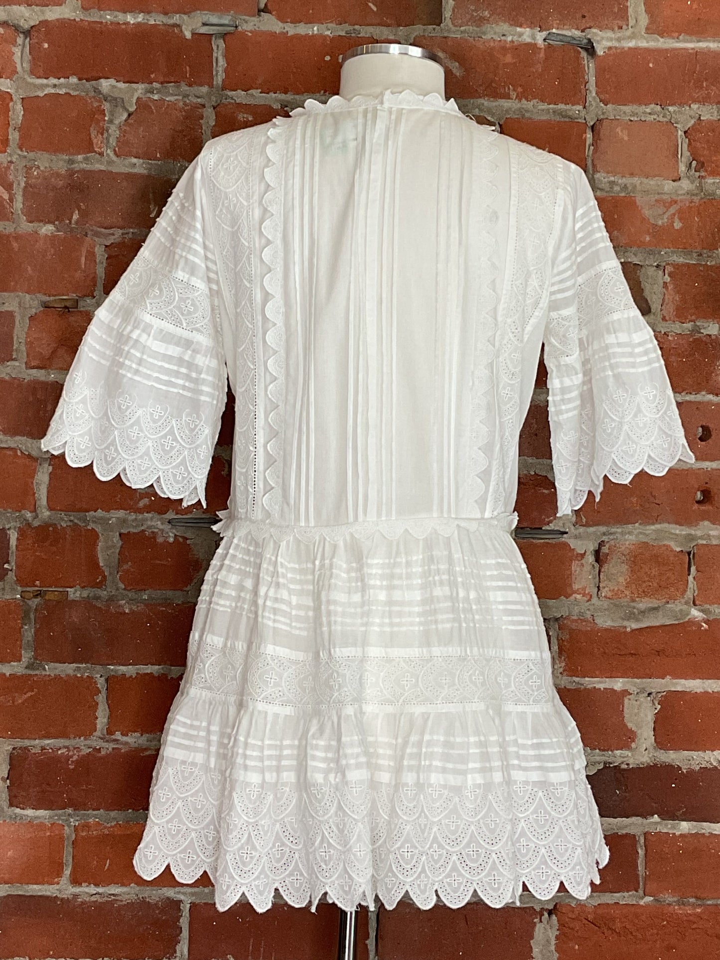 LoveShackFancy Orcia Scalloped Mini Dress | SZ XS