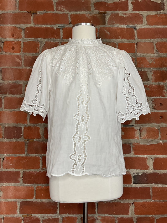 Isabel Marant Eyelet White Top | SZ 40