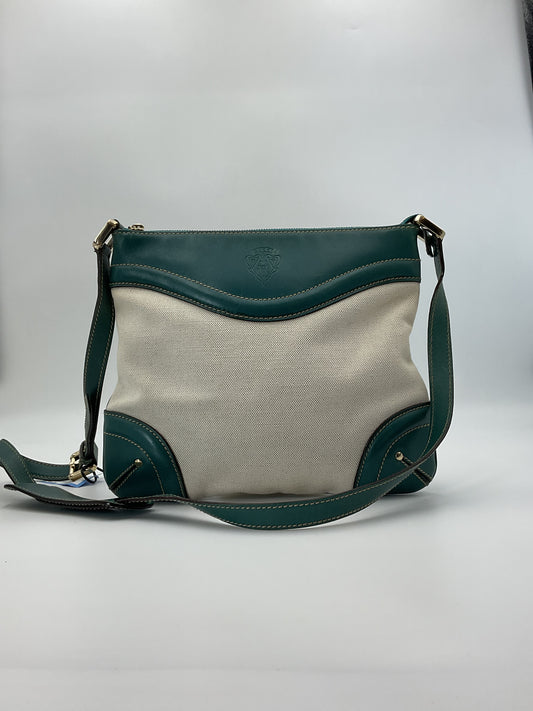 Gucci Vintage Canvas Leather Trim Crossbody Bag