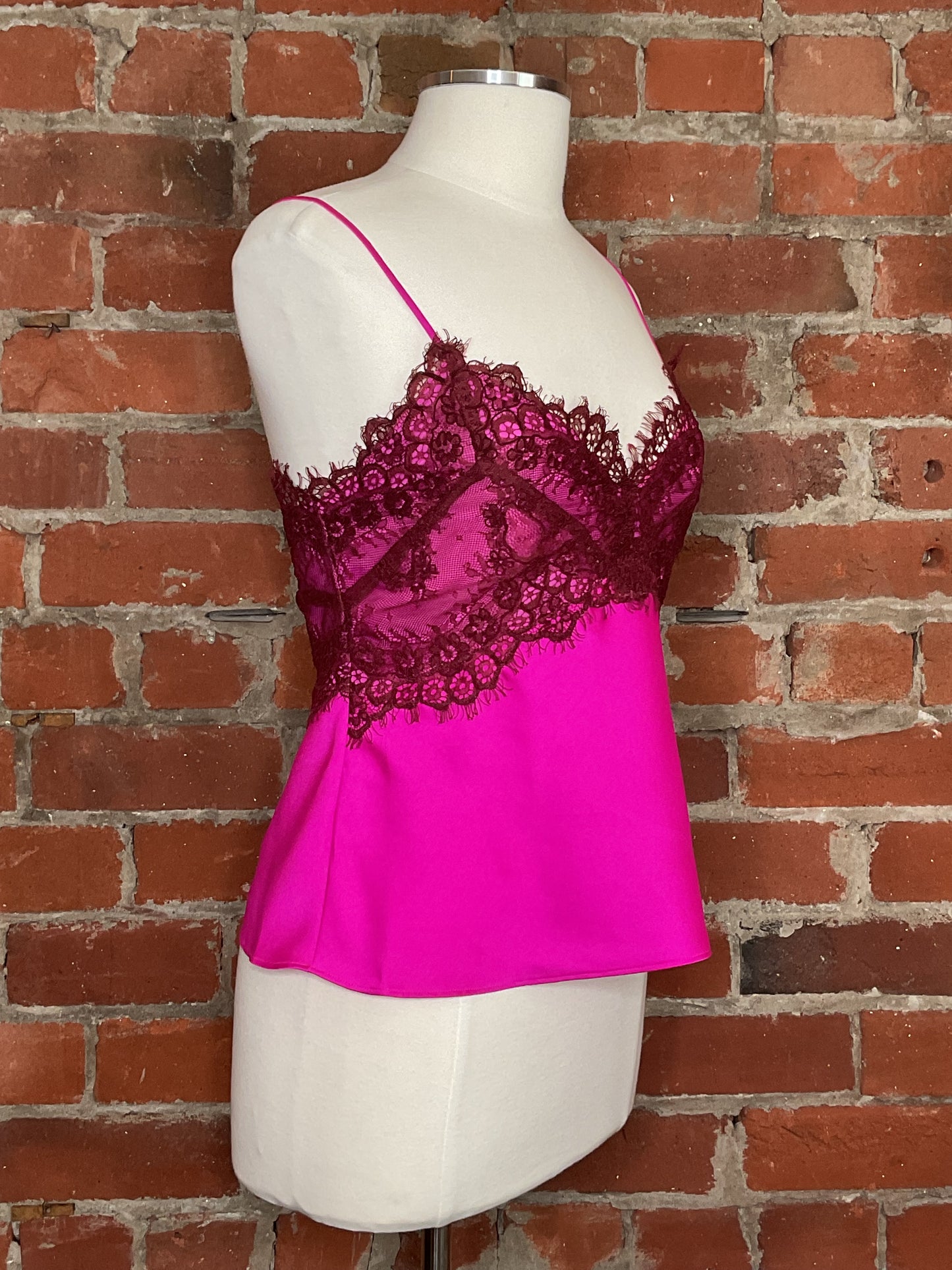 NWT LoveShackFancy Talulah Lace-Trimmed Satin Cami | SZ 4
